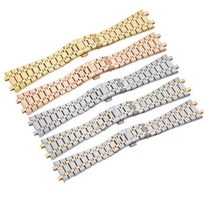 Jettda Bracelet de montre original en acier inoxydable 304L massif 26mm <span class=keywords><strong>AP</strong></span> Bracelet en métal brossé avec boucle à double pression de luxe - Product Image 6