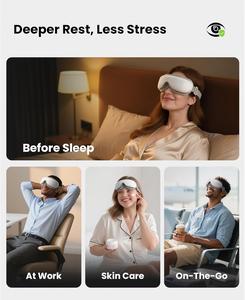 Massaggiatore Oculare Wireless con Musica Bluetooth per Emicranie e Riduzione dell'Affaticamento degli Occhi, Massaggiatore Riscaldato e Vibrante per Migliorare il Sonno - Product Image 4