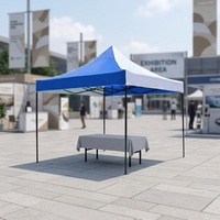 Carpa Plegable Tipo Gazebo 3x3m 10x10 pies, Estructura de Acero, Tela Oxford 420D Impermeable, Logotipo Personalizado para Publicidad, Puesto de Mercado, Feria Comercial