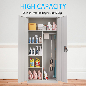 Loker logam Sekolah murah pabrik untuk pakaian lemari logam 2 pintu - Product Image 6