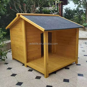 บ้านสุนัขไม้บ้านสุนัขฉนวนกันความร้อนกลางแจ้งกันน้ำพร้อมหลังคาและหน้าต่างแบบพับขึ้นได้ - Product Image 1