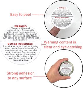 500 Etiquetas de Advertencia para Velas, 3.8cm/1.5in, Pegatinas para Frascos de Velas, Pegatinas de Seguridad para Velas de Cera Fundida, Accesorios para Hacer Velas DIY - Product Image 4