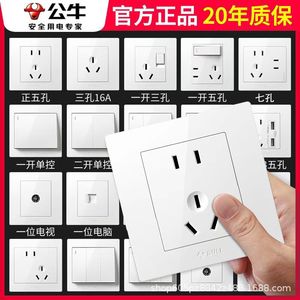 Panel de Pared Empotrado Tipo Bull 86, Interruptor Simple, 5 Puertos USB, 10A, Blanco, para Renovación del Hogar y Oficina - Product Image 4