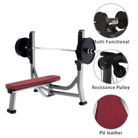 Banc de musculation plat pour press à la poitrine assis, équipement combiné pour exercices des bras et abdominaux, musculation, haltères et rack de rangement