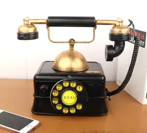 Artesanato de metal de ferro forjado, retrô, de alta qualidade, arte, vintage, antigo, modelo de telefone, artesanal, modelo antigo