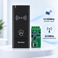 Lecteur de cartes RFID sans fil alimenté par batterie, IP65, 433 MHz, 13,56 MHz, lecteur Wiegand pour contrôleurs ZKTeco Hikvision