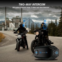 Casque TNICER T5 IP67 étanche pour V5.2, conception supra-auriculaire ENC, interphone 2 motards pour casques de moto (charge Type-C)