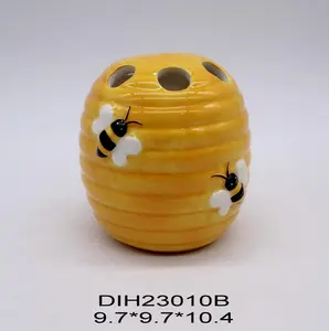 Расписанный вручную керамический держатель зубной щетки с украшением пчелы