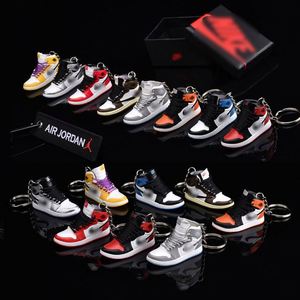 145 styles Wholesale 3D Mini Sneakers AJ shoes Jordan shoes Keychain Model cute keychains with box