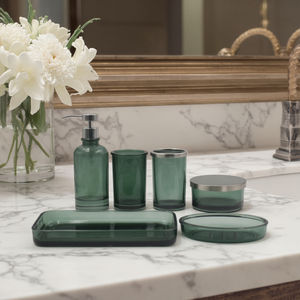 Juego <span class=keywords><strong>de</strong></span> Baño <span class=keywords><strong>de</strong></span> Lujo <span class=keywords><strong>de</strong></span> 6 Piezas en Vidrio Verde - Jabonera, Vaso y Accesorios <span class=keywords><strong>de</strong></span> Baño Impermeables para Hotel y Hogar (Precio <span class=keywords><strong>de</strong></span> Fábrica) - Product Image 5