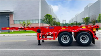 Semi-remorque châssis porte-conteneurs 3 essieux 20 pieds 40 pieds à bas prix, capacité de charge 45 000 kg