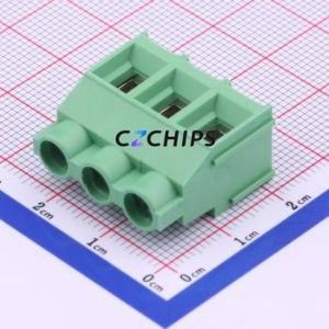 DG636-7.62-03P-14-00A(H) Screw Terminal Block Through hole Component (THT),P=7.62mm Connector 1x3P 7.62mm Green Through Hole - Product Image 1