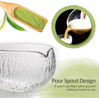 Bol à matcha en verre transparent avec support pour fouet, boîte personnalisée, ensemble de thé matcha