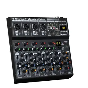 STABCL Professional digitales audio Built-in 99 Reverb Effect 6 Channel Digital Audio Mixer