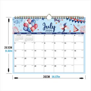 <span class=keywords><strong>Calendrier</strong></span> mural et de bureau numérique A3 18 mois 2026-2027 pour usage professionnel - Product Image 1