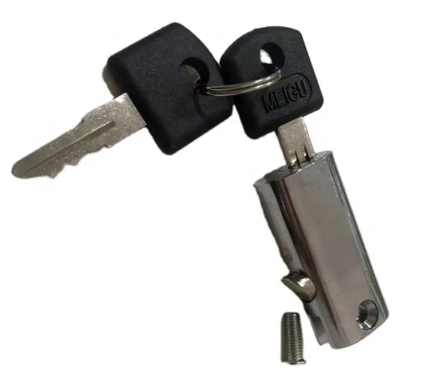 File cabinet cylinder lock, push button cam lock