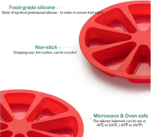 Silicone Không Dính Bánh Khuôn Với <span class=keywords><strong>8</strong></span> Tam Giác Sâu Răng DIY Bánh Pizza Lát Pan Cho Nướng Và Bánh Trang Trí BBQ Bakeware Công Cụ - Product Image 3