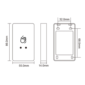 <span class=keywords><strong>Control</strong></span> de acceso de salida sin contacto Sensor infrarrojo Botón de salida Interruptor de puerta Interruptor de <span class=keywords><strong>control</strong></span> de acceso inductivo sin contacto - Product Image 6