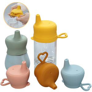 Tapas de silicona multicolores, respetuosas con el medio ambiente, rango de edad de 0-12 meses, producto de alimentación para bebés y niños, cubierta de taza para niños - Product Image 4