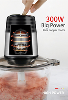2L 220V Pengolah Makanan Multifungsi Blender Listrik Motor Tembaga untuk Penggunaan Rumah Tangga Termasuk Penggiling Daging