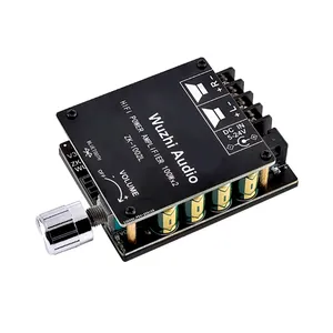 Placa amplificadora Bluetooth de alta potencia 5,0, versión Mini, 100WX2, con perilla para ajustar el interruptor de volumen, para el ajuste del volumen, para el control de volumen, 1 A