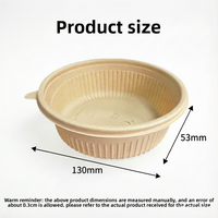 Couvercle de bol à salade en fibre de coque de riz jetable, biodégradable, compatible micro-ondes, capacité 11oz/350ml, logo personnalisé imprimé pour usage à emporter