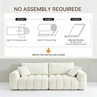 Canapé modulaire compact VANBOW sans structure, idéal pour les petits espaces, canapé deux places Cloud, best-seller au Japon