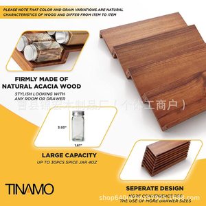 Étagère à épices en bois à 4 niveaux, type sur pied, réglable, pour rangement de cuisine - Product Image 3