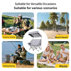 <span class=keywords><strong>Chaise</strong></span> pliante transfrontalière <span class=keywords><strong>avec</strong></span> <span class=keywords><strong>auvent</strong></span>, multifonctionnelle, portable, double dossier, canapé-lit, mobilier d'extérieur, camping, plage - Product Image 2