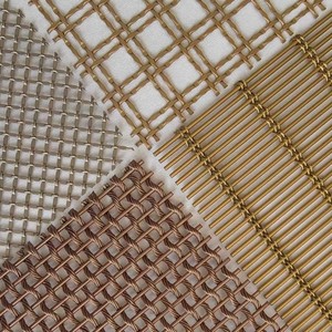 Malla Decorativa de Acero Inoxidable Dorado, Tejido Plano, Tipo Dutch Weave, Plegable, en Diversos Colores y Formas - Product Image 2