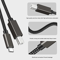 Cable de impresora de alta velocidad de 480Mbps, trenzado de nailon, & Play Plug, compatible con impresoras/escáneres/máquinas de fax tipo C a 2,0 de