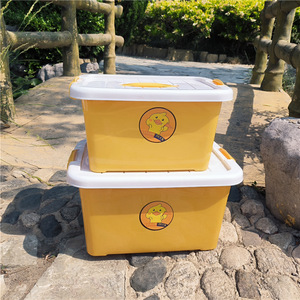 Caja de Almacenamiento de Plástico con Diseño de Pato Amarillo, 10L-20L, Rectangular, Ecológica, Organizador de Ropa para Hogar, Auto, Dormitorio, Almacenamiento de Juguetes - Product Image 3