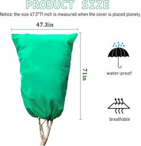Housses de protection pour plantes avec fermeture éclair et cordon de serrage, protection contre le gel pour les plantes d'extérieur, idéales pour l'hiver et la protection contre les oiseaux - Product Image 2