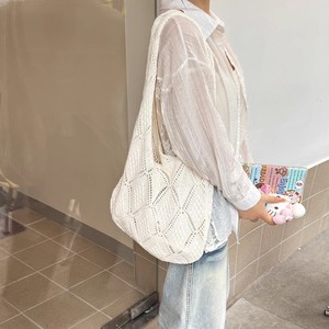 กระเป๋าถือสตรีแบบถักโครเชต์สีพื้น ยี่ห้อ Yalumai ทำจากโพลีเอสเตอร์ สไตล์โบฮีเมียน แบบเปิดได้ พกพาสะดวก เหมาะสำหรับฤดูร้อน ใช้ได้ทั้งไปทะเลและใส่ของช้อปปิ้ง ขนาด 32x13x26 ซม. - Product Image 5