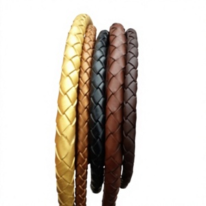 Braided Pattern Durable <b>Leather</b> Cord For Jewelry Making Use Eco Friendly Customizable Designs <b>Leather</b> Cord For <b>Bracelet</b> - Product Image 1