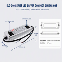 Alimentation à découpage MeanWell ELG-240 240W pour LED, 24V 36V 42V 48V 54V AC/DC, étanche IP67, courant et tension constants, SMPS