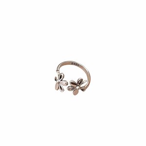 Yinruitai S925 Sterling Silver Flower <b>Open</b> <b>Ring</b> For Women Everyday Wear Korean Retro Style - Product Image 5