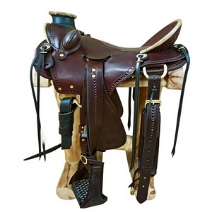 Silla de montar estilo occidental de color negro para adultos, equipo de carreras de caballos, accesorios ecuestres, silla de montar australiana. - Product Image 5