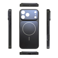 Coque de téléphone magnétique mate en acrylique pour iPhone 18 17 16 15 14 13 Pro Pro Max, protection antichoc, avec cache-caméra électroplaqué