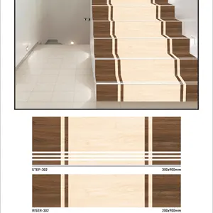 Vistaar品牌90x30防滑楼梯升降器台阶哑光GVT瓷砖10毫米厚度楼梯案例釉面陶瓷整流瓷砖