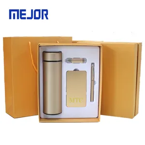 Convention combo 8g metal Thermos Bottle 4 Suit power bank 10000mah Gift box Usb notebook pen drive