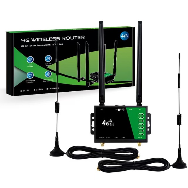 4G Router, LTE Wireless WIFI, Home Office Outdoor CPE Shared 2 Network Ports with SIM Card Router