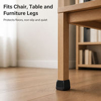 Protège-pieds carrés en silicone et feutre pour meubles, patins antidérapants et anti-rayures pour chaises et tables, idéaux pour les sols en bois dur