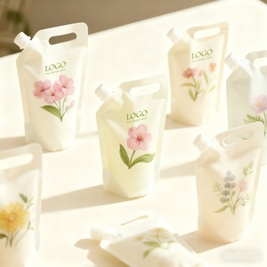 Custom Printed Biodegradable Foaming Body Scrub Lotion Cosmetic Containers Plastic Packaging Liquid Bag Face Cream Spout <b>Pouch</b> - Product Image 1