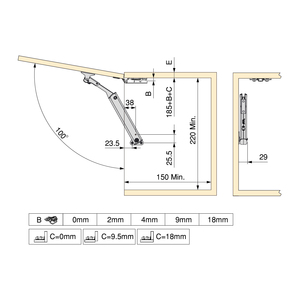 Altius สปริงเหล็กติดผนังแบบซ่อนพื้นรุ่นหนึ่ง1214607 940-1710 - Product Image 3