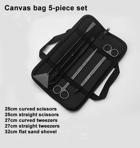 Anti-roest zwarte coating 6-<span class=keywords><strong>in</strong></span>-<span class=keywords><strong>1</strong></span> aquariumgereedschapset aquariumschaar pincet platte zandschep zwarte kleur - Product Image 4