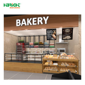 Étagères d'épicerie professionnelles présentoir en bois robuste pour la conception de l'aménagement intérieur du magasin de boulangerie - Product Image 2
