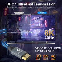 LinkJun de alta velocidad A026 8K/60HZ DP2.1 Cable DP Soporte 3D HDR 40Gbps Transmisión DP Cable para proyector PC Xbox