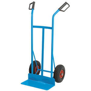 Carretilla de Mano de Acero Fervi de 2 Ruedas, Plataforma Industrial Resistente con Recubrimiento en Polvo Azul - Product Image 1