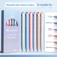 Stylo Marqueur Morandi 0,5 mm à Séchage Rapide, Type Pression, Couleurs Vives, Style Japonais, Idéal pour Étudiants